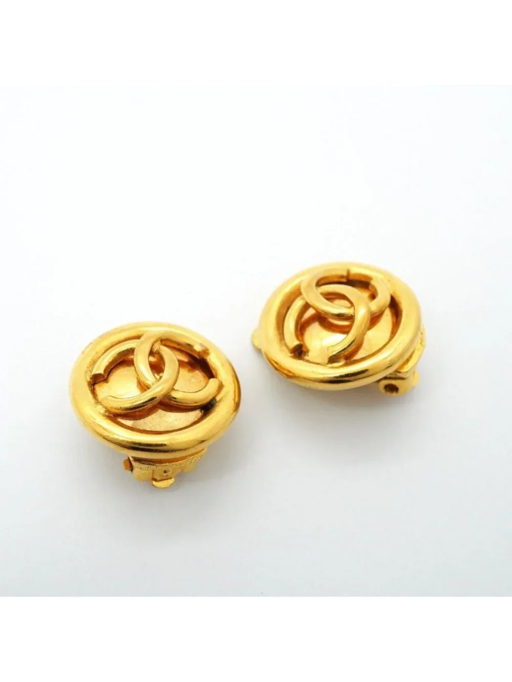 Chanel Earrings Vintage CC Logo Round